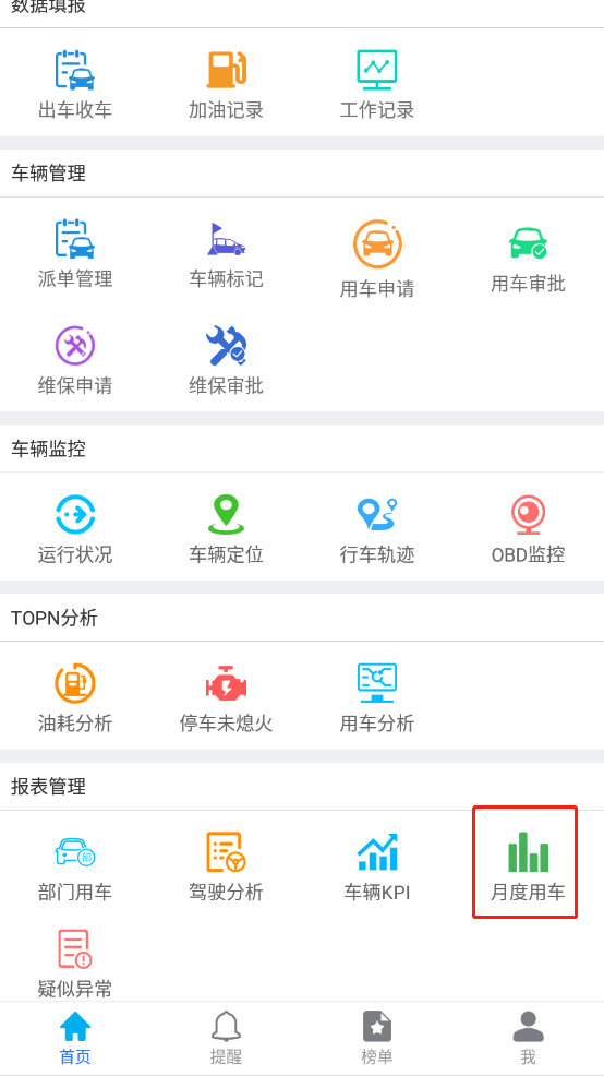 月度用车操作说明图 1