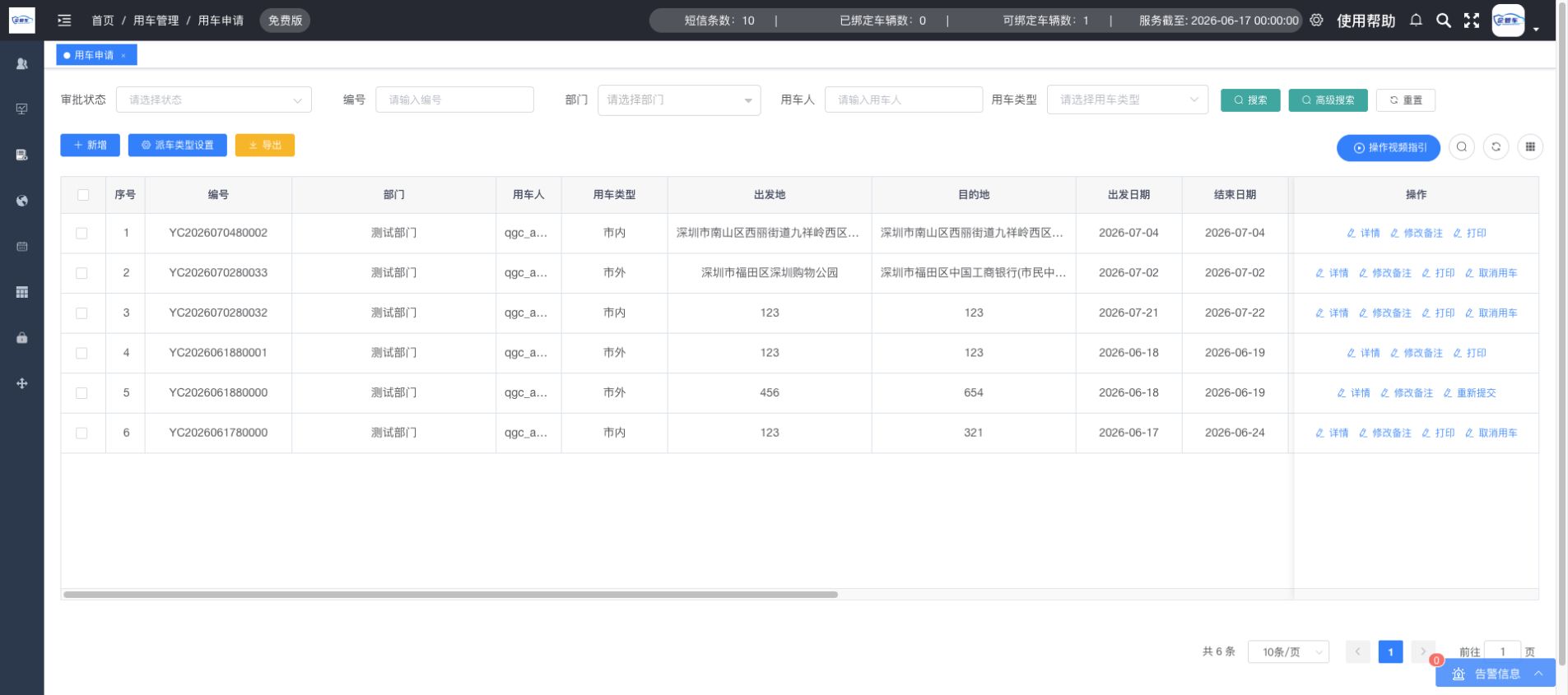 用车申请操作说明图 8